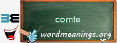 WordMeaning blackboard for comte